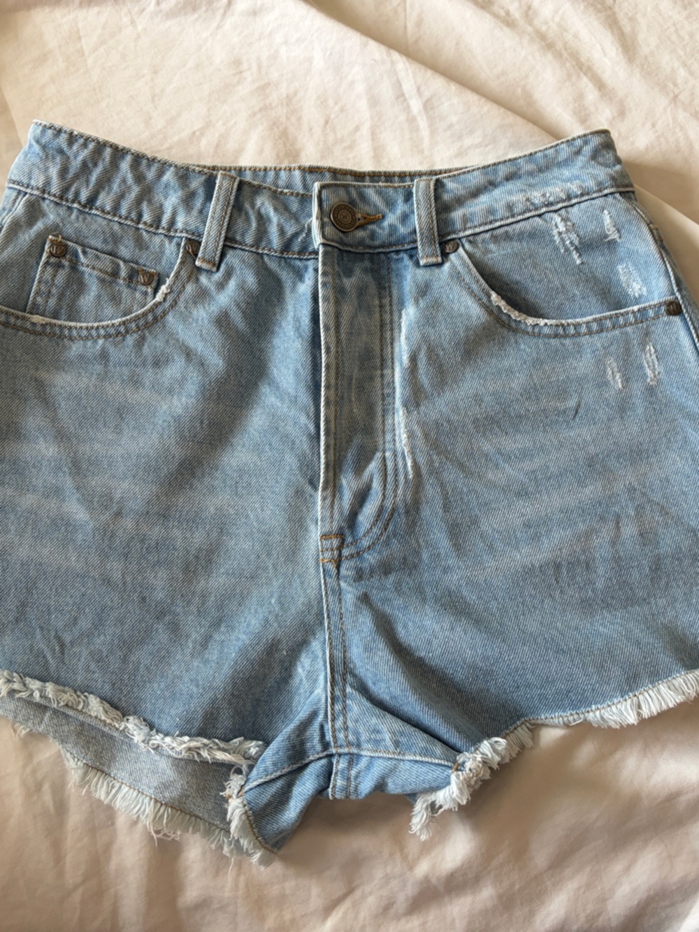 Wishlist Light Blue Distressed Denim Shorts - Women
